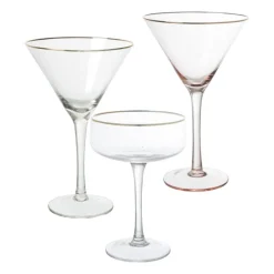 Martiniglas gouden rand - glas - 220 ml