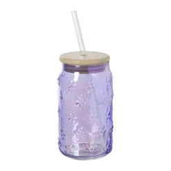 Mason jar iriserend - paars - ø7.5x14 cm