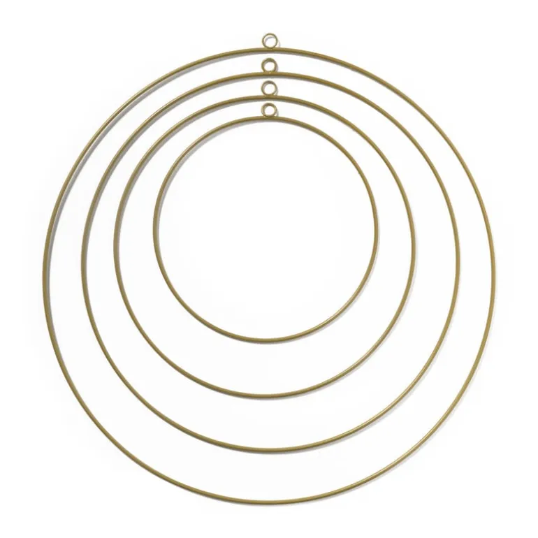 Metalen deco ringen - goud - set van 4