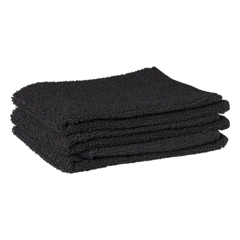 Microvezeldoekjes zwart - set van 3 - 32x36 cm