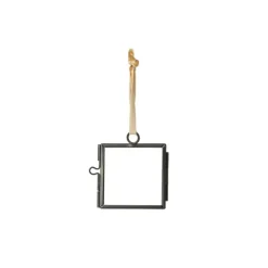 Mini fotolijstje hangend - zwart - 6x6 cm