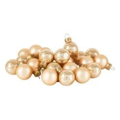 Mini kerstbal - champagne - set van 24