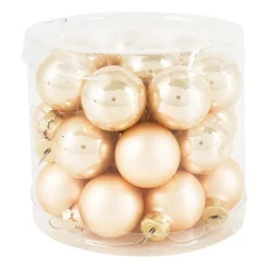Mini kerstbal - champagne - set van 24