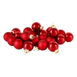 Mini kerstbal - rood - set van 24