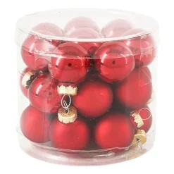 Mini kerstbal - rood - set van 24