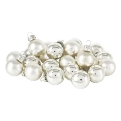 Mini kerstbal - zilver - set van 24