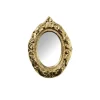 Mini spiegel ovaal - goudkleurig - 6.5x4.5x1 cm