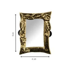 Mini spiegel rechthoek - goudkleurig - ø5x4x1 cm
