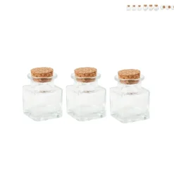 Mini voorraadpotje met kurk - set van 3 - 5 ml