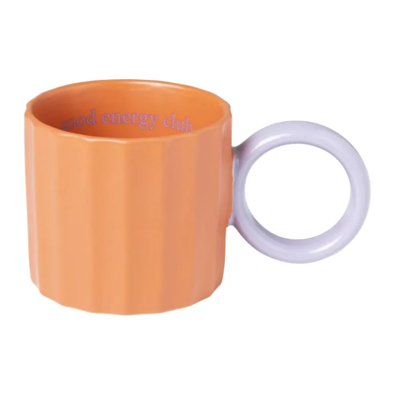 Mok good energy club - paars/oranje - 240 ml - Happy at Home by Sanny