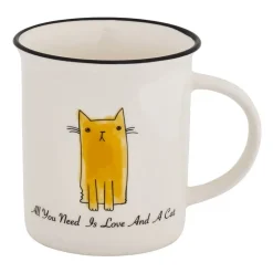 Mok kat met tekst - diverse kleuren - 300 ml