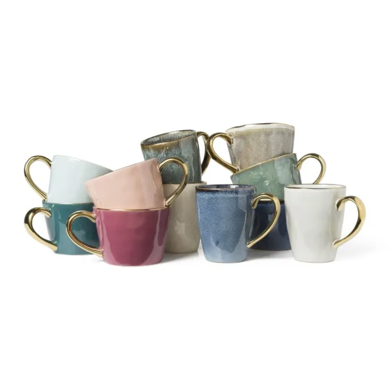 Mok met gouden oor - donkerblauw - 250 ml