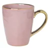 Mok met gouden oortje - roze - 250 ml