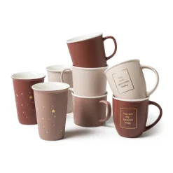 Mok met gouden tekst - lichtroze - 380 ml