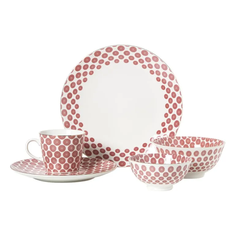 Mok Mirna bloem - rood/wit - 360 ml