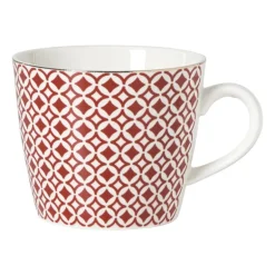 Mok Mirna ruit - rood/wit - 360 ml