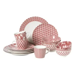 Mok Mirna ruit - rood/wit - 360 ml