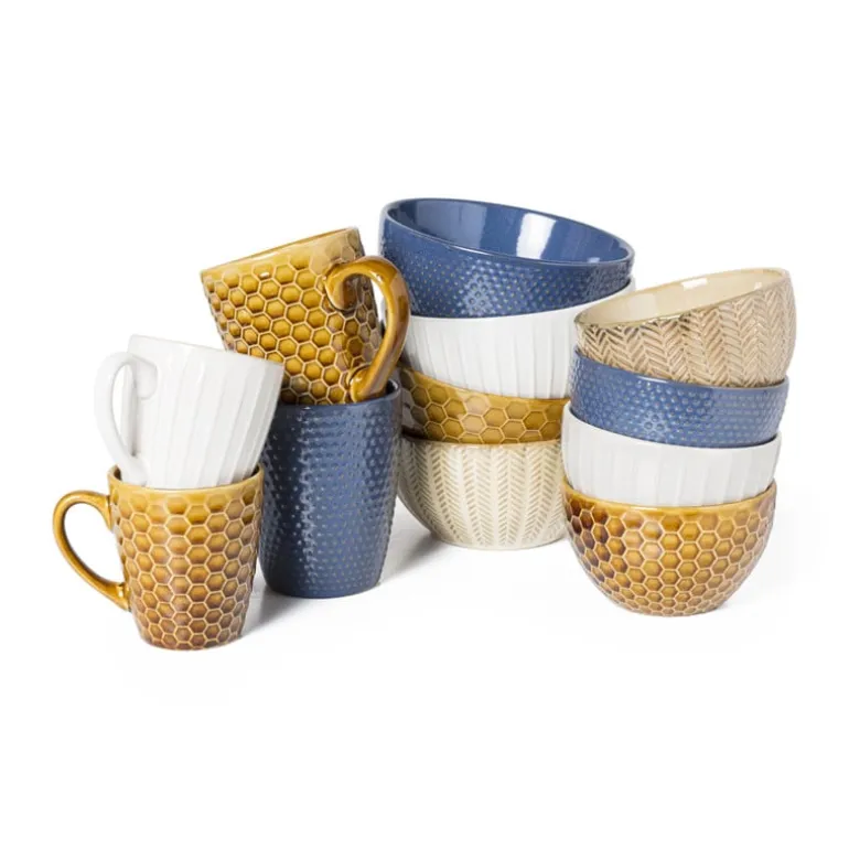 Mok Relief - blauw - 300 ml