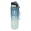 Motivatie waterfles - groen/blauw - 1 liter