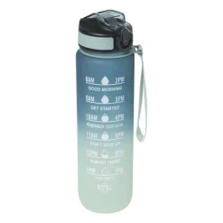 Motivatie waterfles - groen/blauw - 1 liter