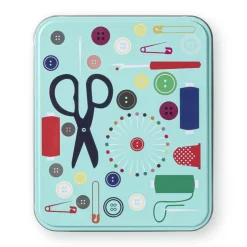 Naaiset in blik - 15x1x5 cm