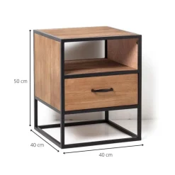 Nachtkastje Charlie met lade en opbergvak - 50x40x40 cm