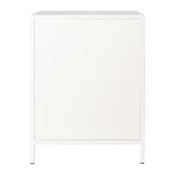 Nachtkastje Luca met geribbeld glazen deurtje - offwhite - 55.5x40x32 cm