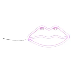 Neon LED lamp lippen - roze - 15x28x2 cm