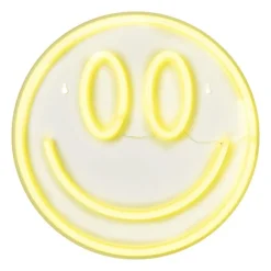 Neon LED lamp smiley - geel - Ćø33x2 cm