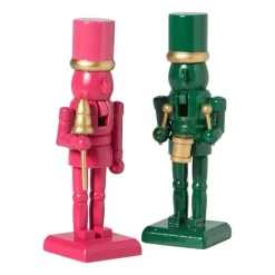 Notenkraker beeldje - roze - 12.5 cm