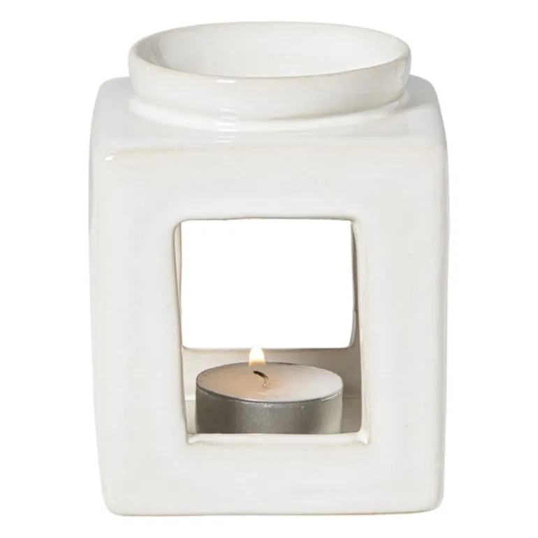 Oliebrander reactive glaze - beige - 11x9x9 cm