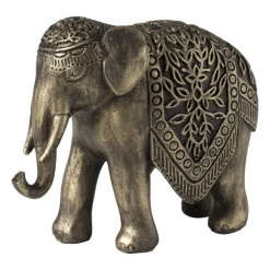 Olifant - goudkleurig - 11x14x5 cm