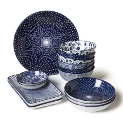 Ontbijtbord blue print - botanic - ⌀21 cm