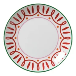 Ontbijtbord holly jolly - rood - ø20.6x2.5 cm