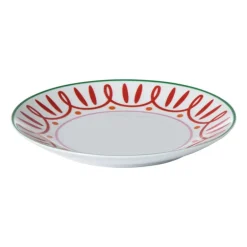 Ontbijtbord holly jolly - rood - ø20.6x2.5 cm