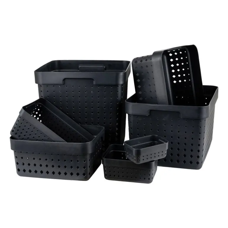 Opbergbak - XL - zwart - 23.8x15.8x10 cm