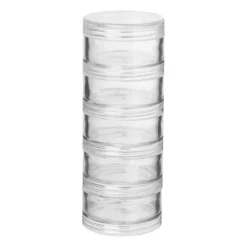 Opbergbakjes rond - 5 stuks - 5x5x12.8 cm