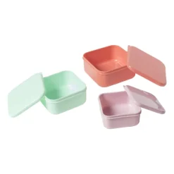 Opbergbakjes set van 3 - roze/lila/groen