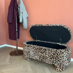 Opbergbank luipaard dodo - bruin - 43x100x42 cm