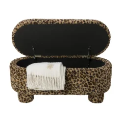 Opbergbank luipaard dodo - bruin - 43x100x42 cm