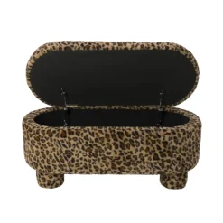 Opbergbank luipaard dodo - bruin - 43x100x42 cm