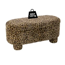 Opbergbank luipaard dodo - bruin - 43x100x42 cm