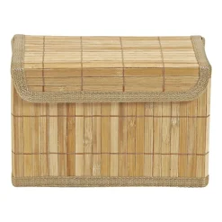 Opbergmand met deksel - bamboe - 16x24x14 cm