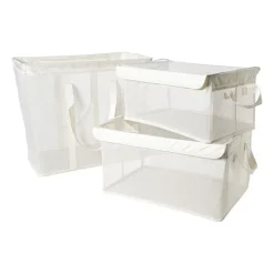 Opbergmand met handvatten - wit - 53x46x33 cm