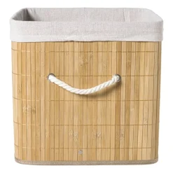 Opbergmand vierkant hoog - bamboe - 30x30x30 cm