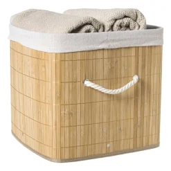 Opbergmand vierkant hoog - bamboe - 30x30x30 cm