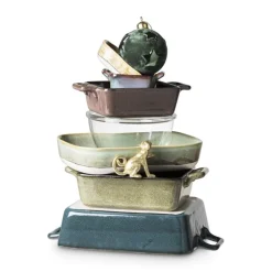 Ovenschaaltje met grepen s - diverse kleuren - 7x7x3 cm