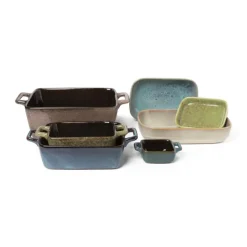 Ovenschaaltje met grepen s - diverse kleuren - 7x7x3 cm