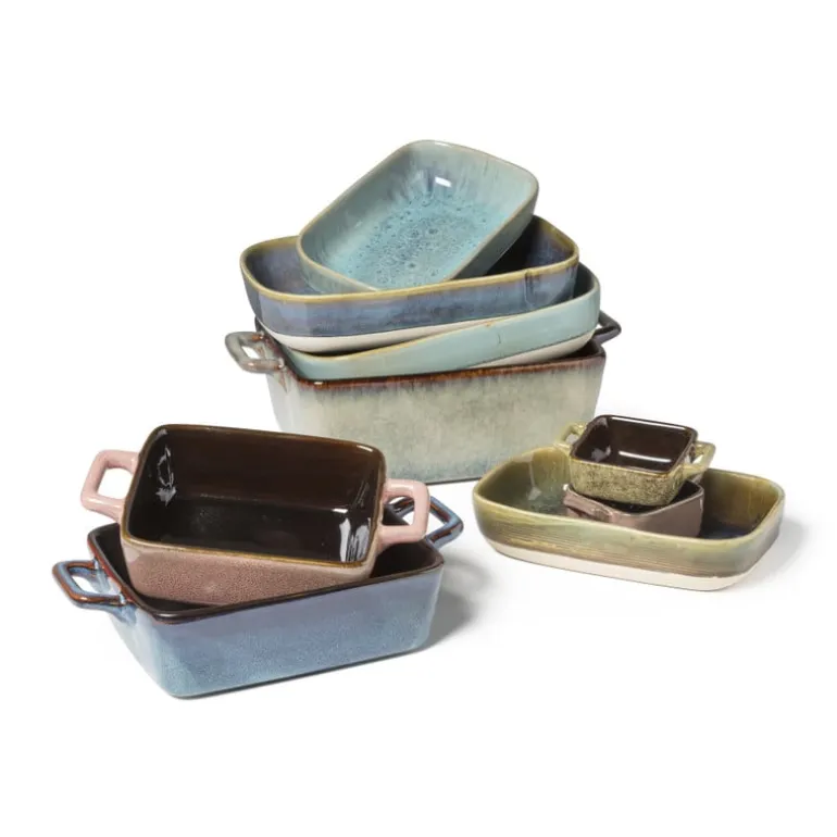 Ovenschaaltje met grepen s - diverse kleuren - 7x7x3 cm