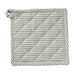 Pannenlap gestreept - groen/wit - 20x20 cm